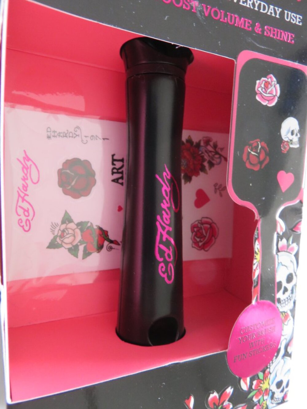 (#132) ED HARDY Paddle W Stickers Hair Brush - Picture 5 of 7
